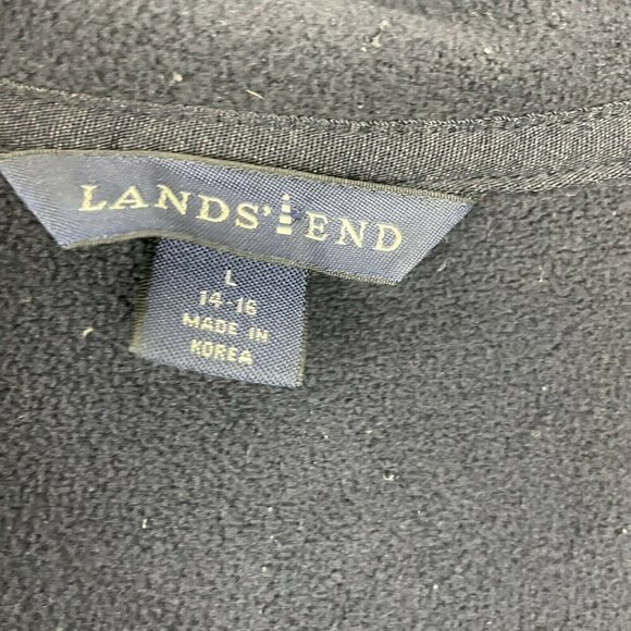 Lands End Navy Blue Fleece Vest Boys Size Large - Picture 3 of 7